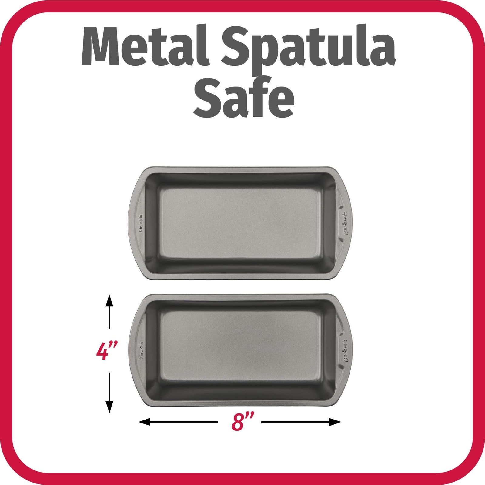 GoodCook 8x4-Inch Nonstick Loaf Pan Set of 2 - Gray Steel Bakeware