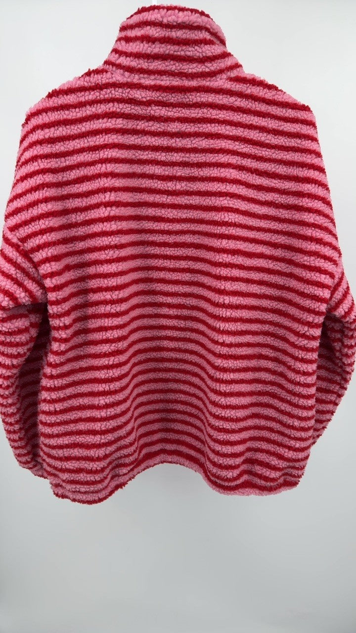 Striped Quarter-Zip Fleece Sweatshirt