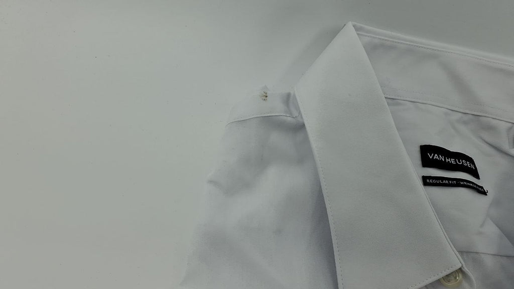 Van Heusen Men's Dress Shirt Regular Fit White 17.5" Neck 36-37" Sleeve