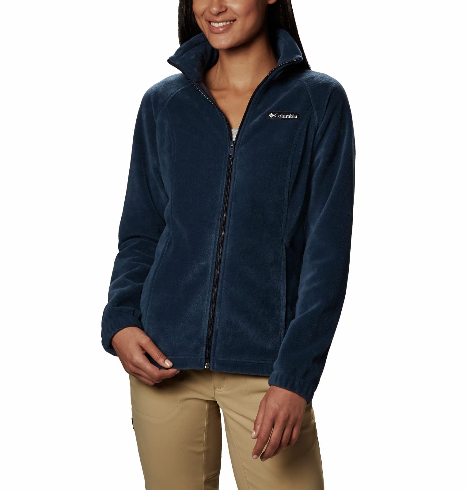 Columbia Womens Benton Springs Full Zip Fleece, Columbia Navy, Medium