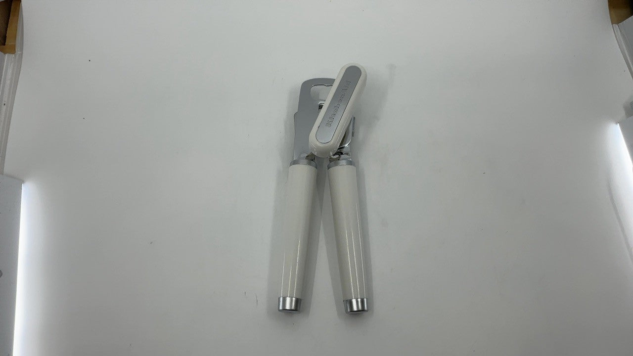 Classic KitchenAid Can Opener w/ Bottle Opener, White, Ergonomic Grip