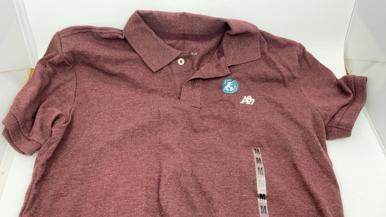 AEROPOSTALE Men's Polo, Dark Burgundy, Medium