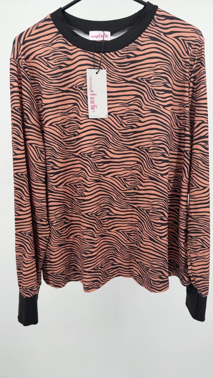 Zebra Print Top and Pants Set