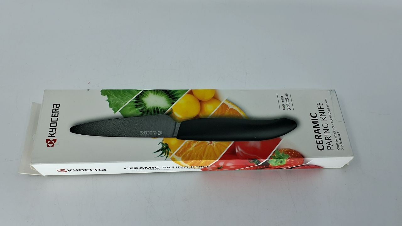 Kyocera Advanced Ceramic Revolution Series 3-inch Paring Knife, Black Blade