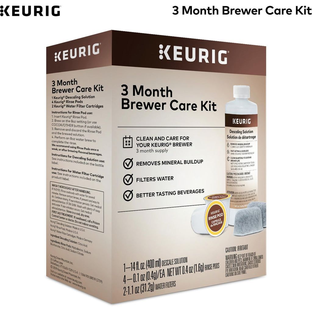 Keurig Brewer Maintenance Kit, 3-Month Supply w/ Water Filters & Rinse Pods