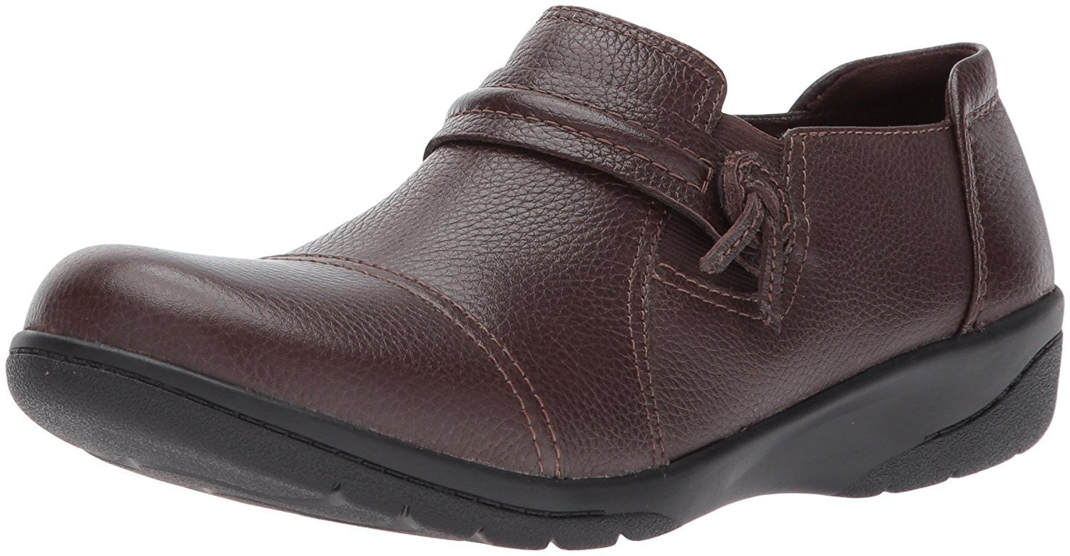 Clarks Women's Cheyn Madi Loafer, Dark Brown Tumbled Leather, 9.5 W US