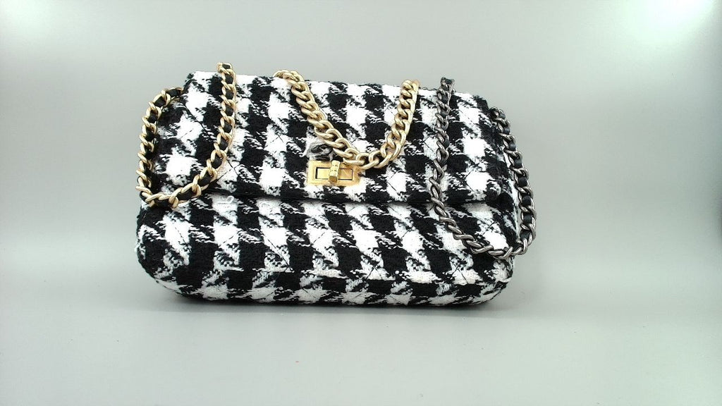DKNY Magnolia Shoulder Bag, Black/White Houndstooth