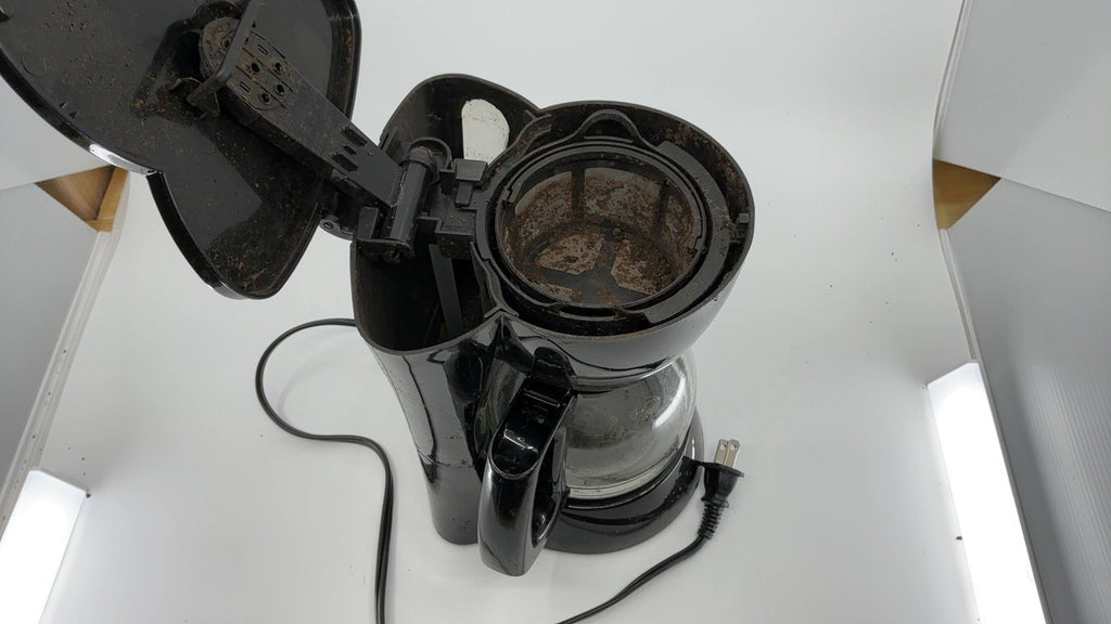 Automatic 4-Cup Coffee Maker, Black, Reusable Filter, Glass Carafe