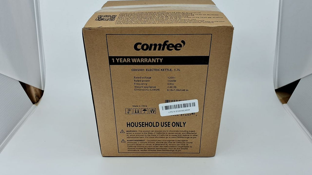 1500W Stainless Steel Electric Kettle, 1.7L, LED Light, Auto Shut-Off