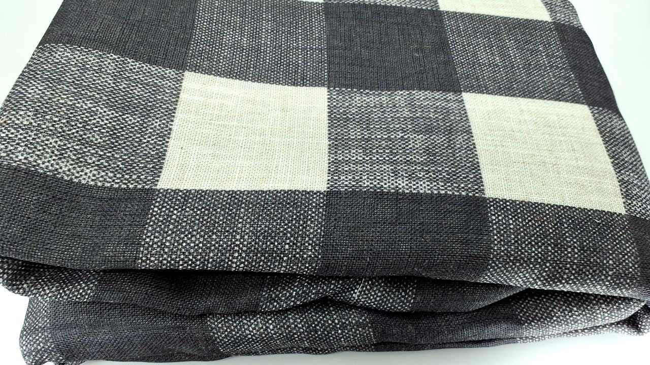 Buffalo-Check Blackout Window Curtain 52x95 Black Farmhouse Style