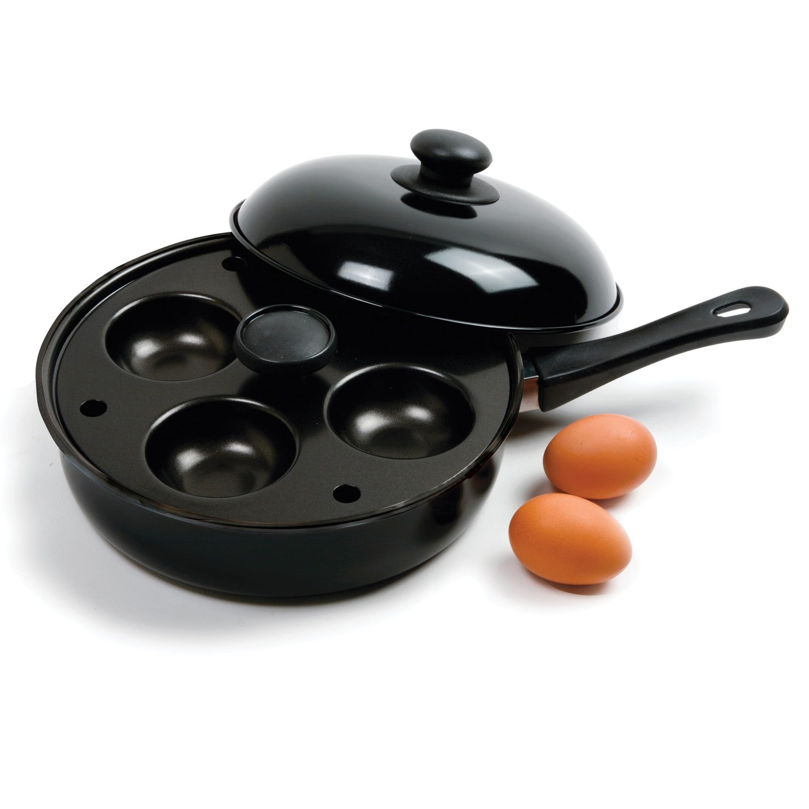 Norpro 9.5 In Nonstick Egg Poacher Skillet Set W/ Removable 4 Egg Poacher