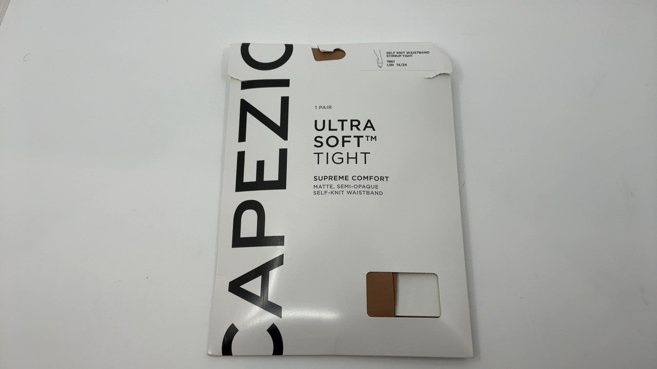 Capezio Womens Tights, Light Suntan, 1X-2X, Self Knit Waistband