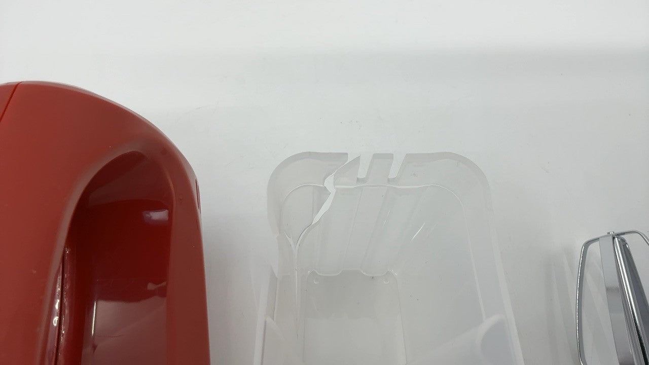 OVENTE Red Hand Mixer HM151R, 150W, 5-Speed w/ Stainless Steel Whisks
