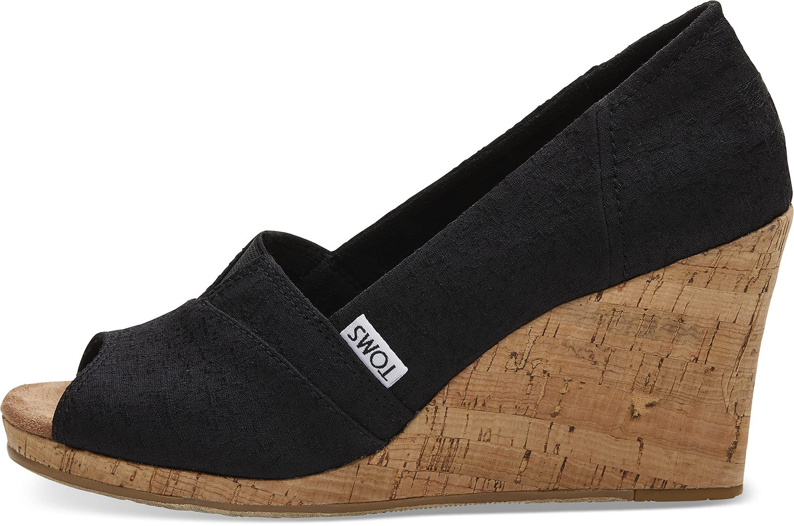TOMS womens Classic Espadrille Wedge Sandal, Black Scattered Woven, 9.5 US