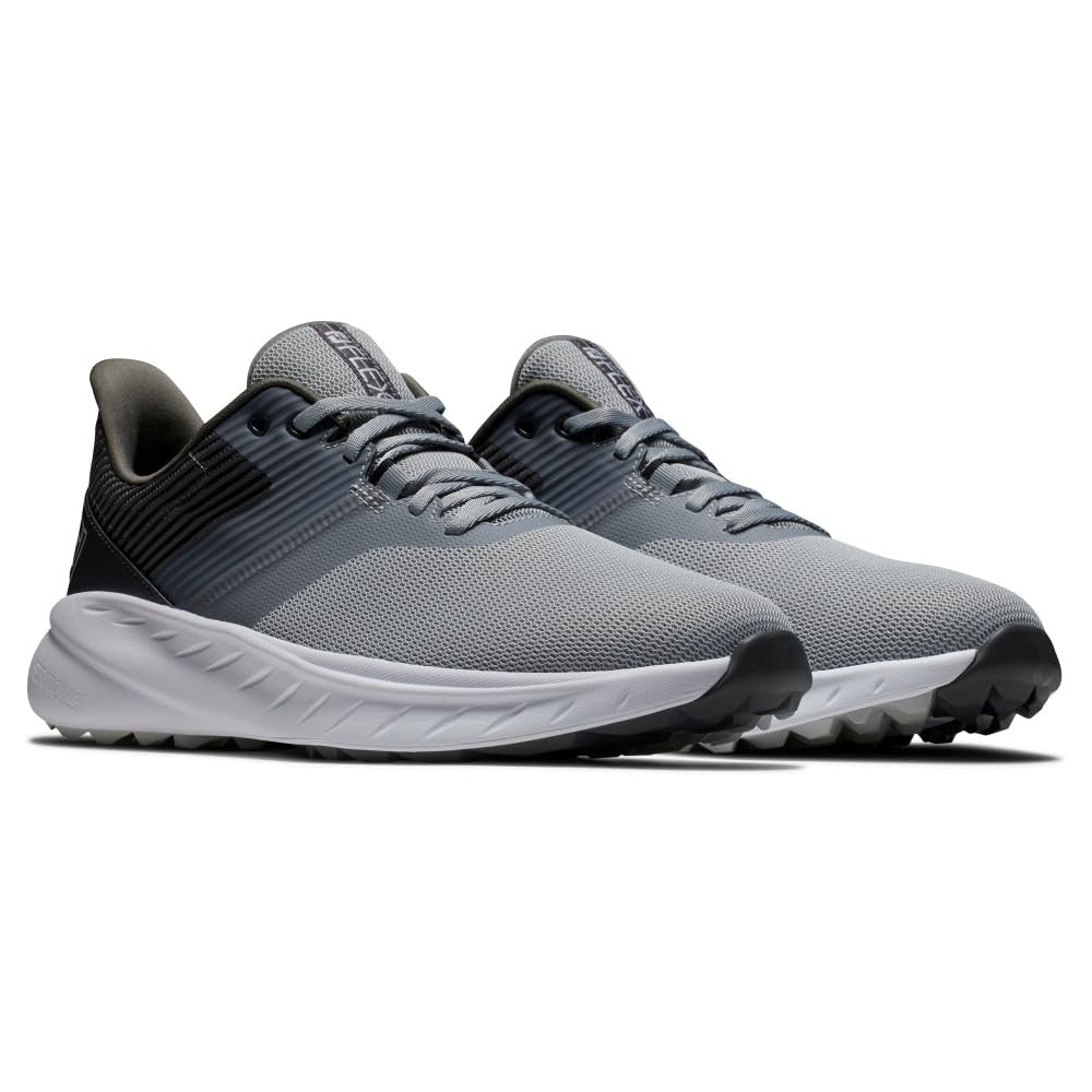 FootJoy Men's FJ Flex Previous Season Style Golf Shoe, Grey/Charcoal, 11.5 Wide