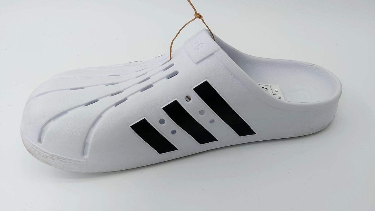 adidas Adilette Clog Slide, Footwear White/Core Black, Men's 11