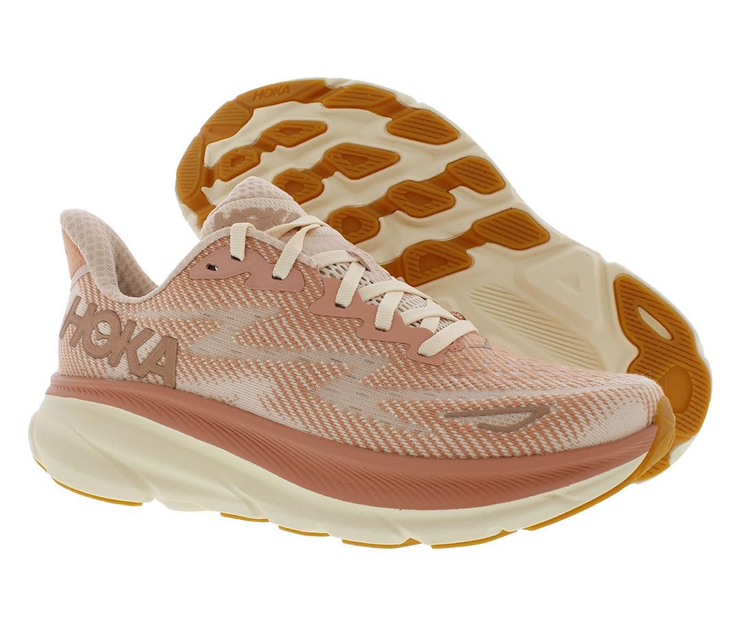 HOKA ONE ONE Clifton 9 Womens Shoes Size 8, Color: Sandstone/Cream