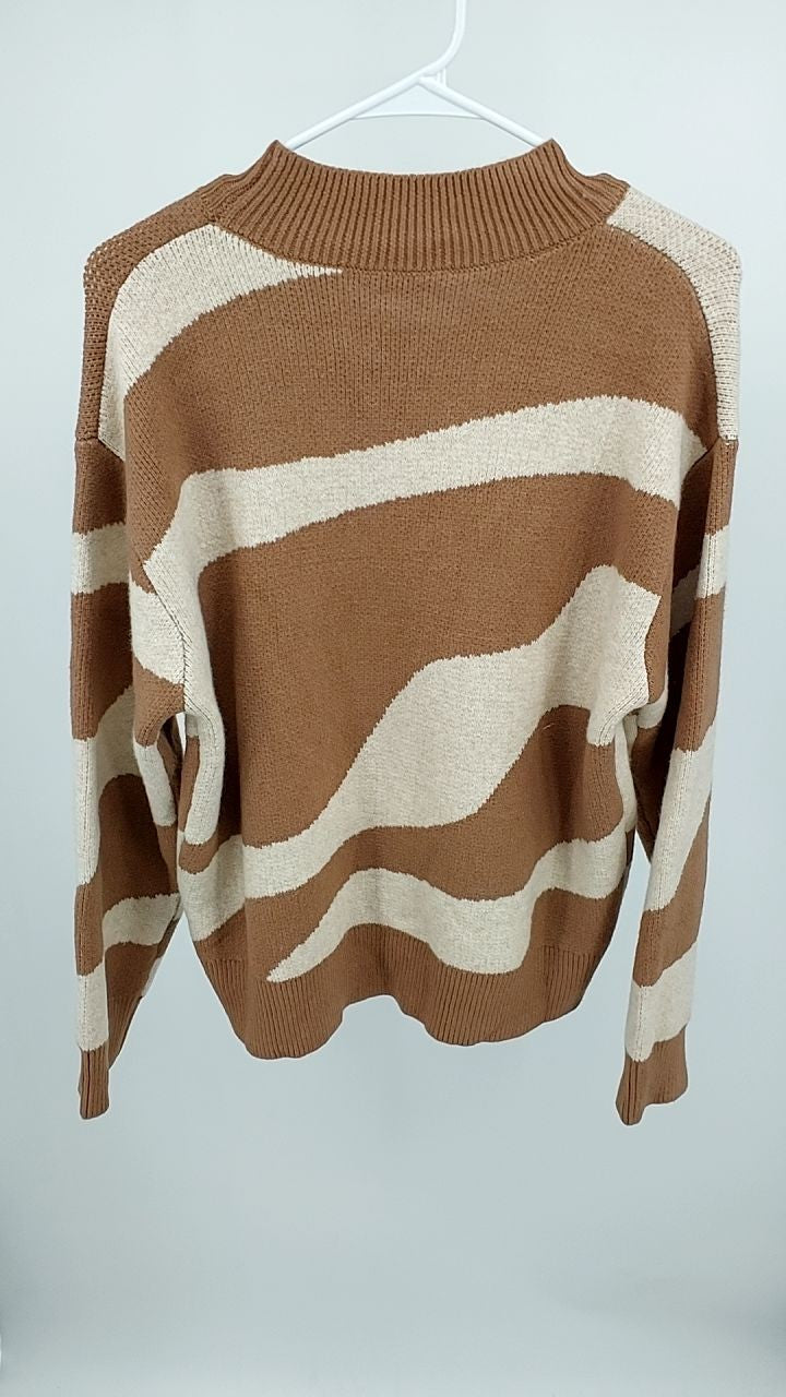 Contrast Long Sleeve Sweater