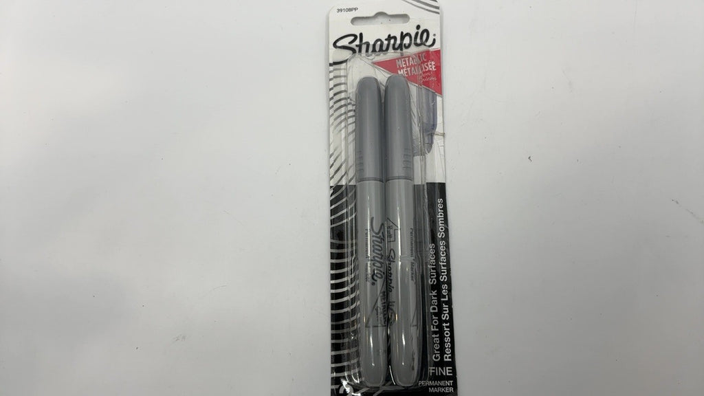 Sharpie Metallic Permanent Markers, Fine Point, Silver, 2 Count