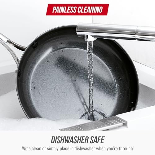 Gray 8" Nonstick Frying Pan Skillet, Blue Diamond, Oven Safe, Metal Utensil Safe