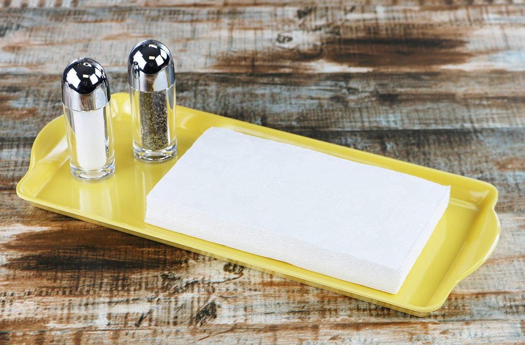 Lemon Melamine Tidbit Tray, 14.75"L x 6.5"W, Food Safe & Dishwasher Safe