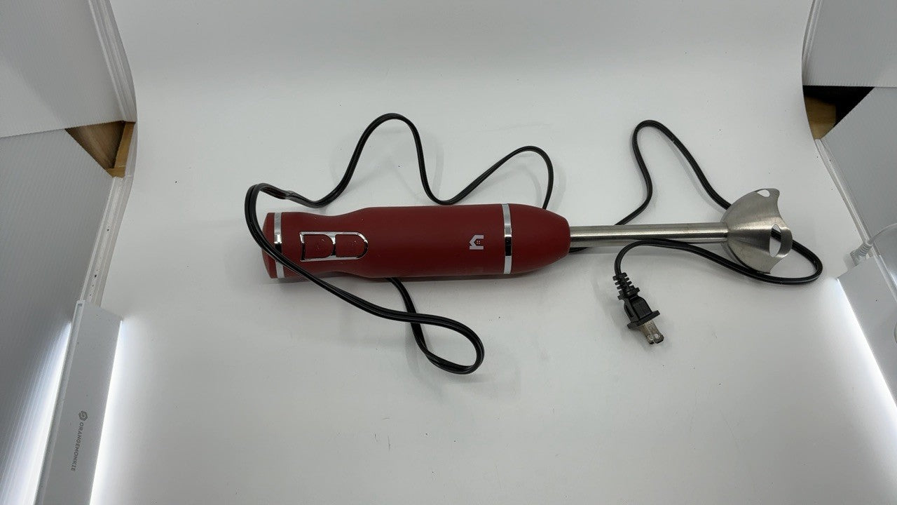 300W Immersion Blender Red 2 Speed Stick Mixer w/ Stainless Steel Blade
