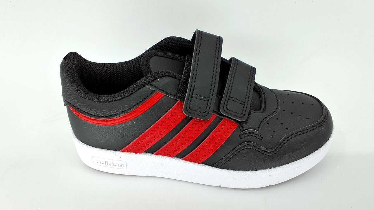 adidas 4.0 Hoops Basketball Shoes, Black/Scarlet/White, 11 Little Kid