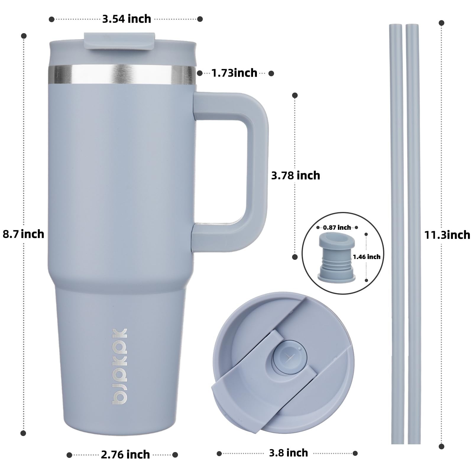 30oz Double Wall Insulated Tumbler w/ Handle - Stainless Steel, Blue