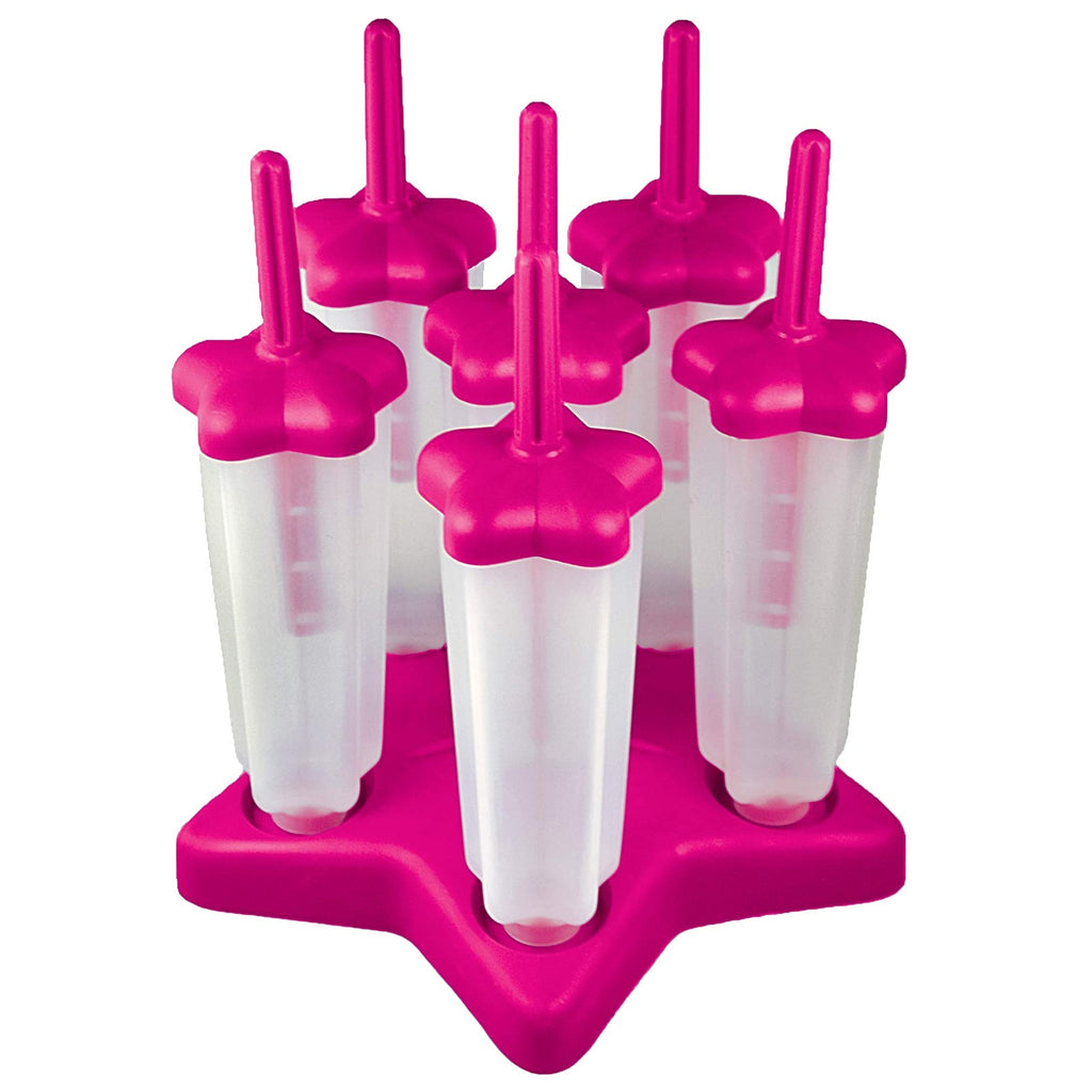 6-Pack Tovolo Star Ice Pop Molds w/ Sticks, Dishwasher Safe, Pink