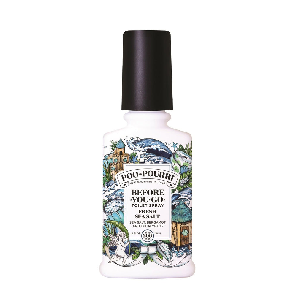 Poo-Pourri Fresh Sea Salt Toilet Spray 4 Fl Oz, Plant-Based Deodorizer