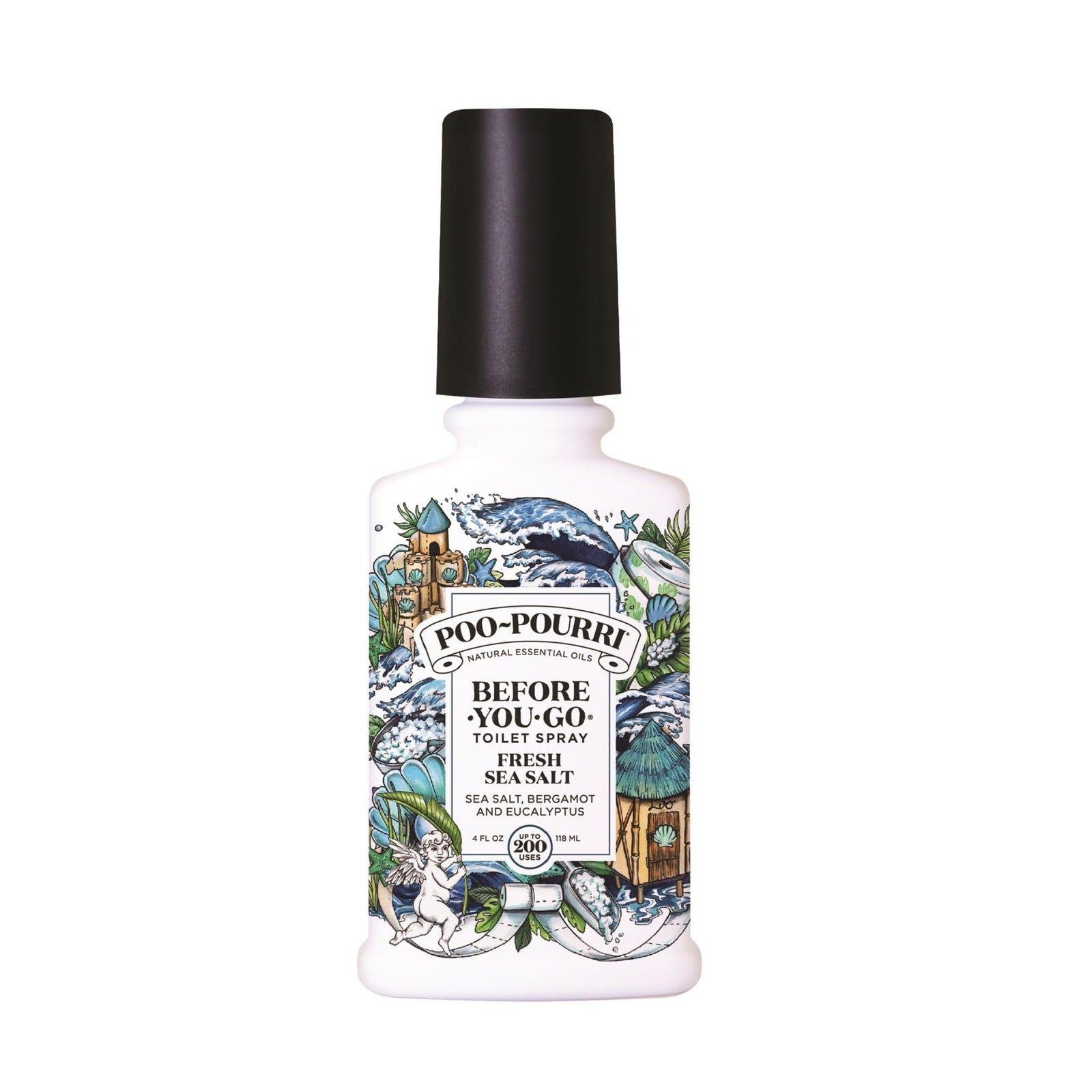 Poo-Pourri Fresh Sea Salt Toilet Spray 4 Fl Oz, Plant-Based Deodorizer