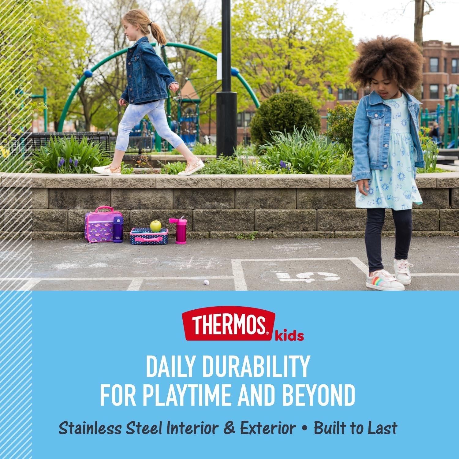 THERMOS FUNtainer 12oz Insulated Water Bottle for Kids, Teal, Stainless Steel