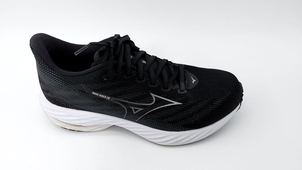Mizuno Women's Wave Rider 28 D Running Shoe, Black-Harbor Mist, 10 Wide