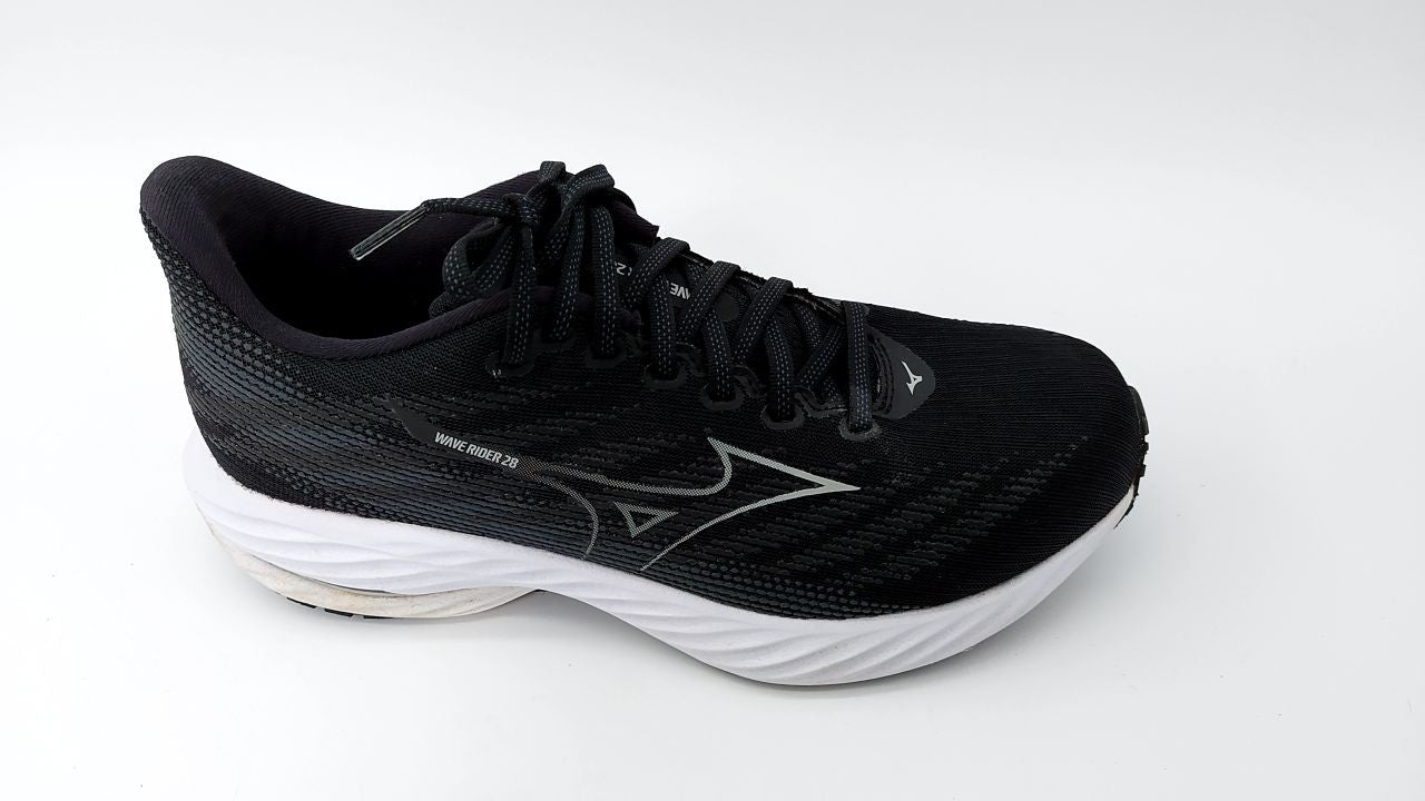 Mizuno Women's Wave Rider 28 D Running Shoe, Black-Harbor Mist, 10 Wide