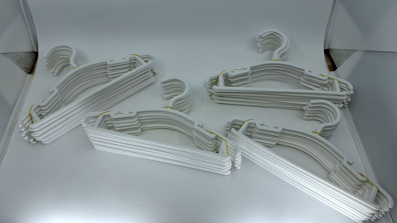 60 Pack White Baby Hangers for Closet, Kids Plastic Clothes Hangers