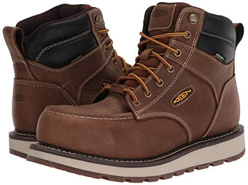KEEN Cincinnati 6" Composite Toe Waterproof Wedge Boots, Belgian/Sandshell, 9.5