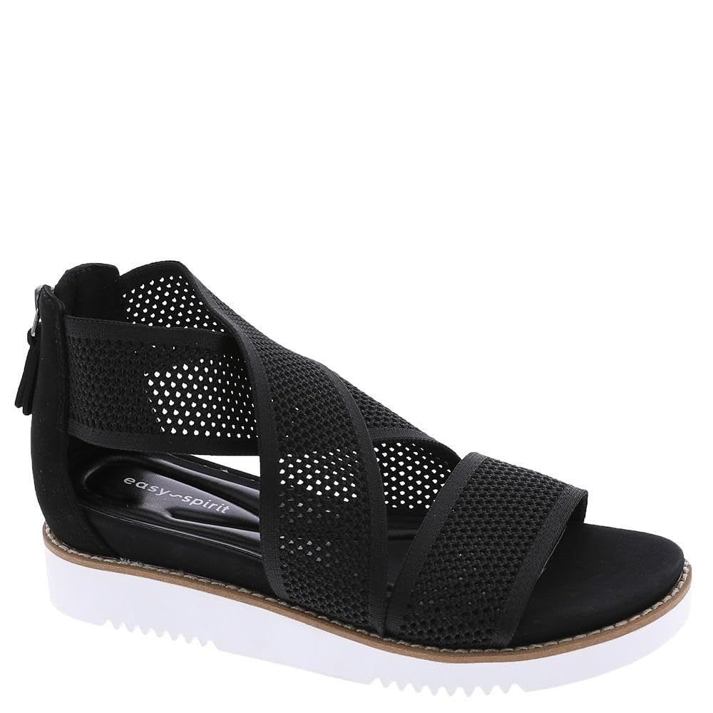 Easy Spirit Women's Wander2 Flat Sandal, Black, 9