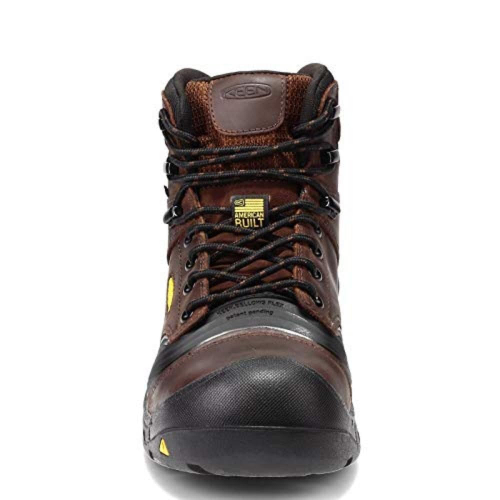 KEEN Utility Men's Portland 6" Waterproof Work Boots, Dark Earth/Black, 13W