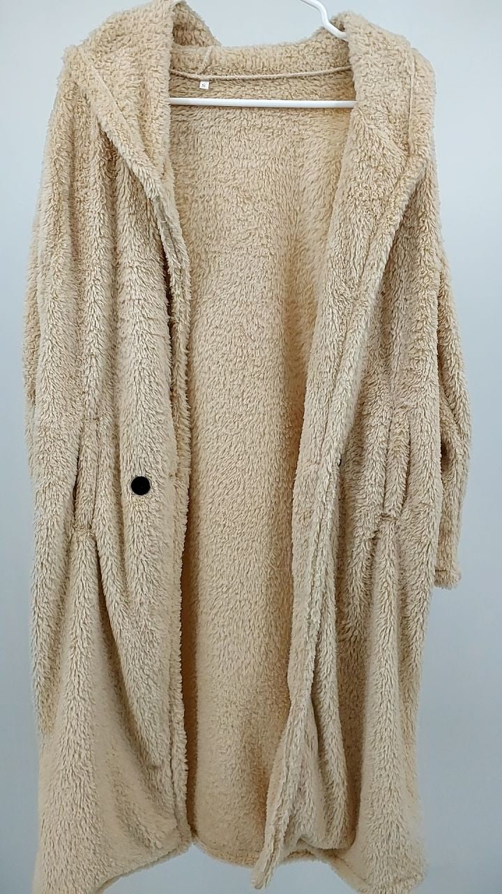 Teddy Bear Hooded Longline Outerwear
