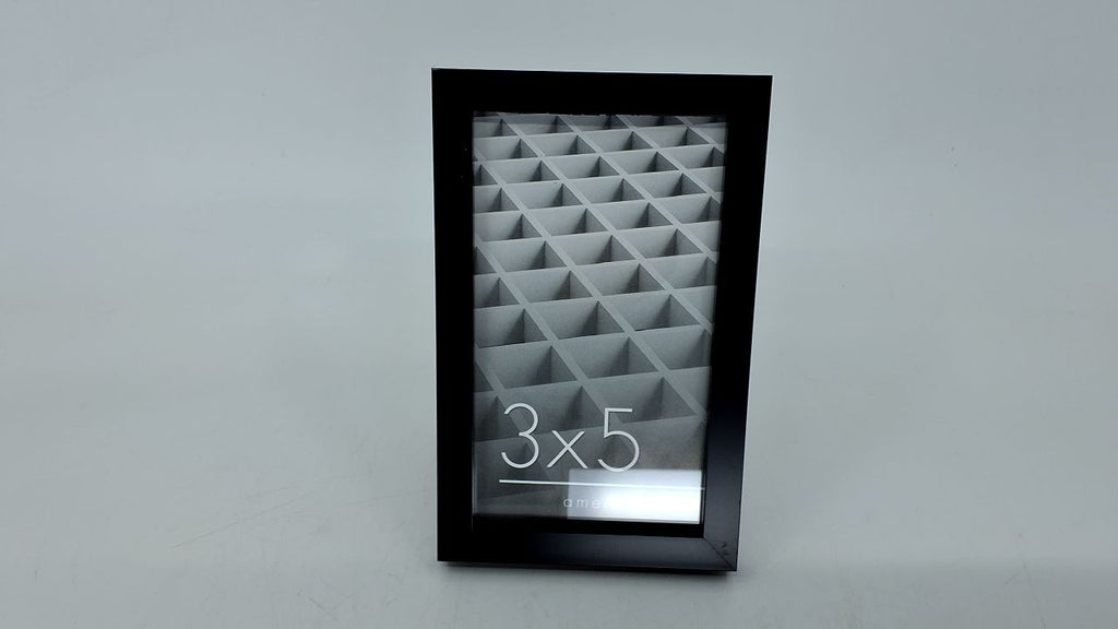 3x5 Black Frame - Crystal-Clear Glass, Modern Design, Tabletop Display