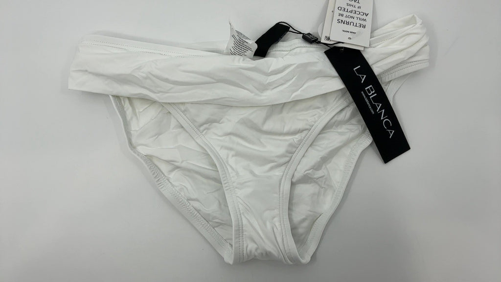 La Blanca Women's Size 4 White Hipster Bikini Swimsuit Bottom