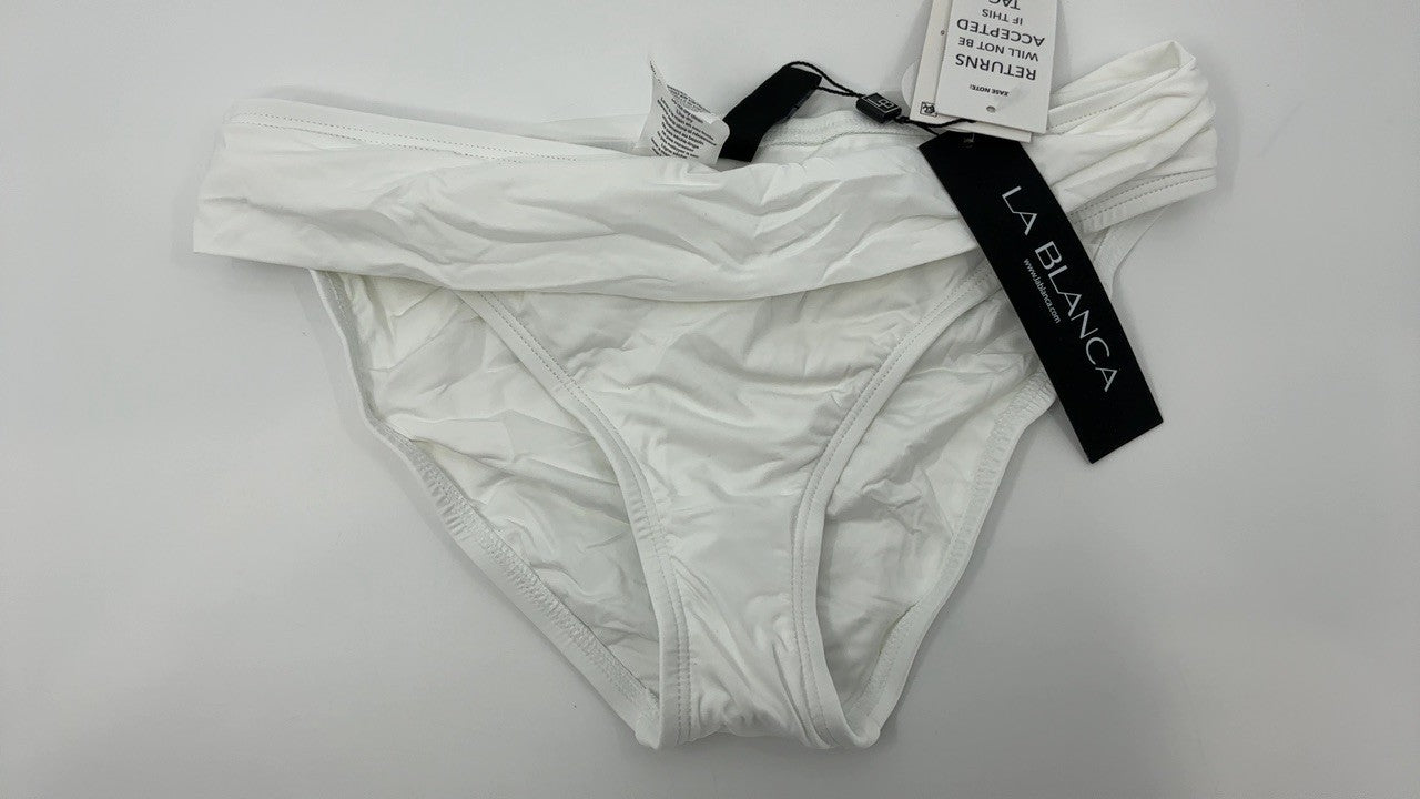 La Blanca Women's Size 4 White Hipster Bikini Swimsuit Bottom