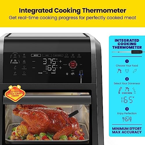 Chefman 12 Quart 5-in-1 Air Fryer w/ Smart Thermometer - Black