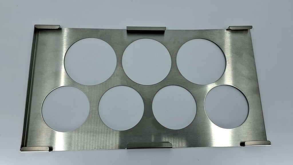 7 Hole Squeeze Bottle Holder Top, Stainless Steel, 2.5 & 2.93 in Diameter