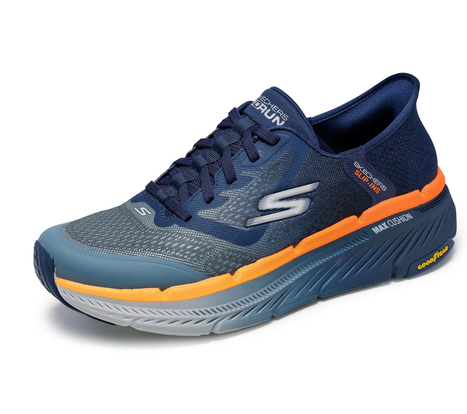 Skechers Max Cushioning Premier 2.0 Slip-Ins Sneaker Navy/Orange 11.5