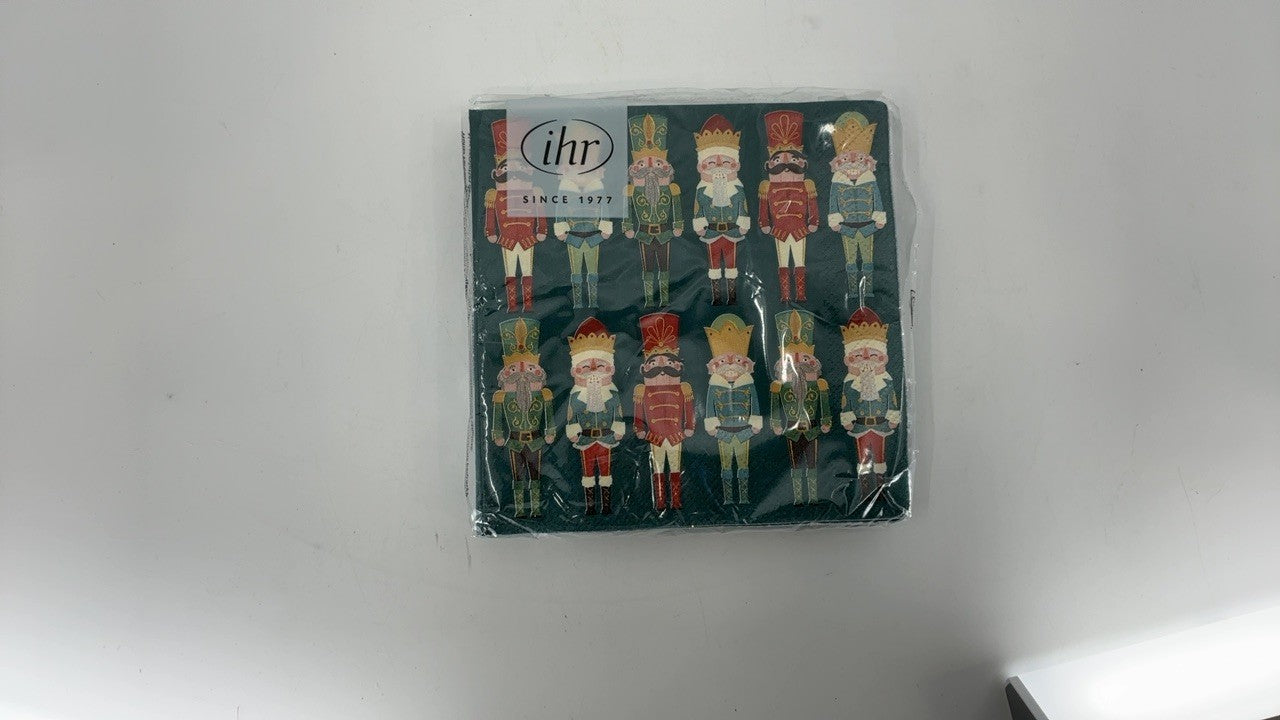 IHR 3-Ply Paper Cocktail Napkins 5x5 In Nutcracker Design, 20-Count