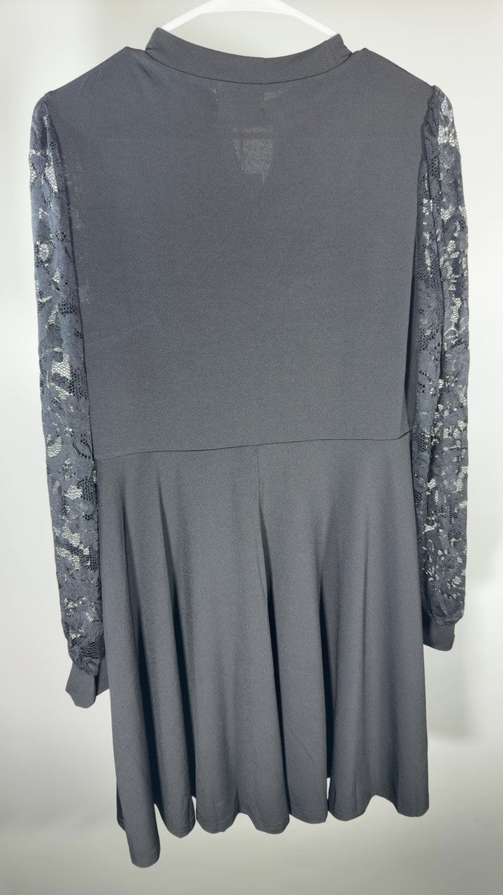 Cutout Lace Long Sleeve Mini Dress