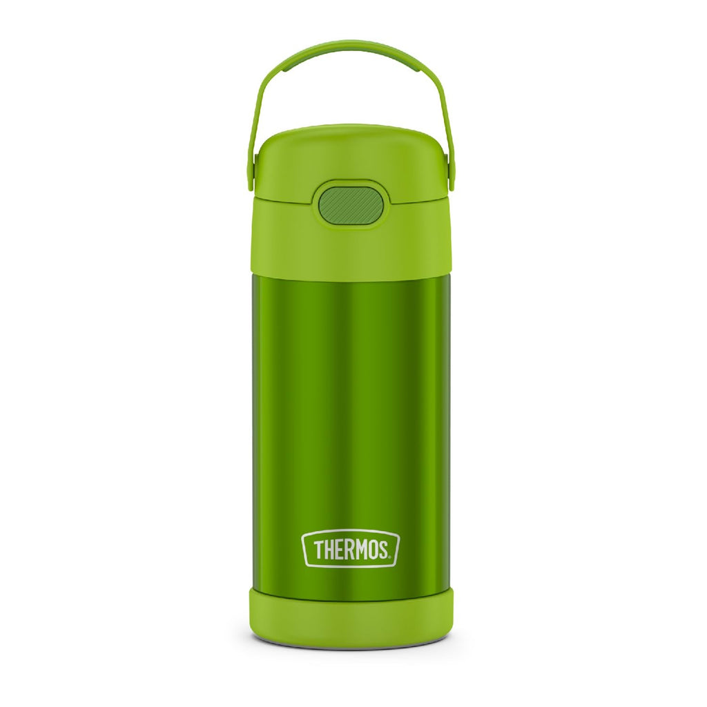 Lime 12oz Thermos FUNtainer Kids Water Bottle w/ Straw, Stainless Steel