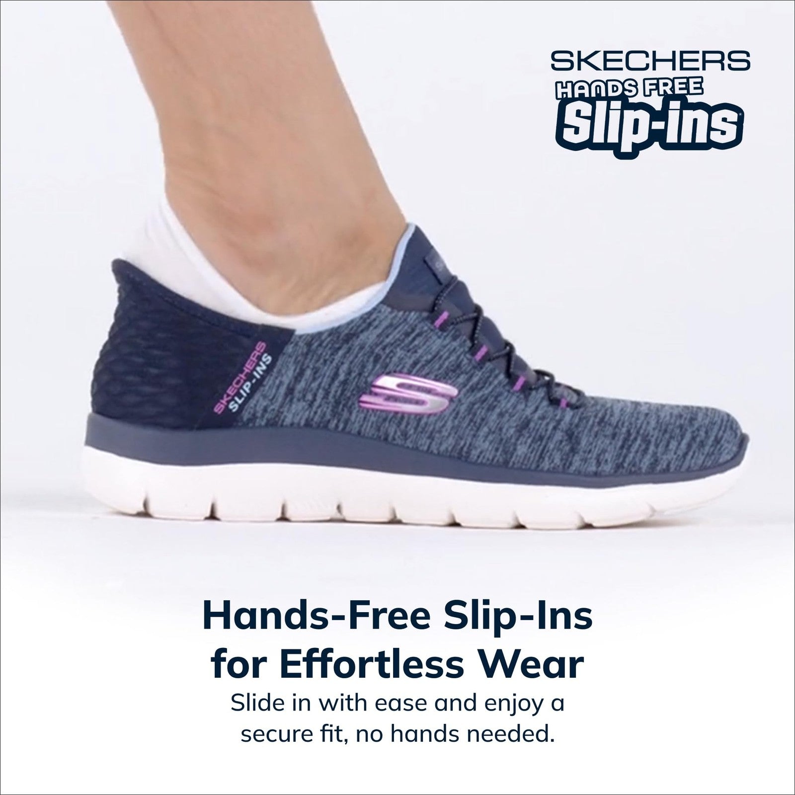 Skechers Summits Slip-Ins, Women's Sneakers, Navy Purple, Size 6, Comfort