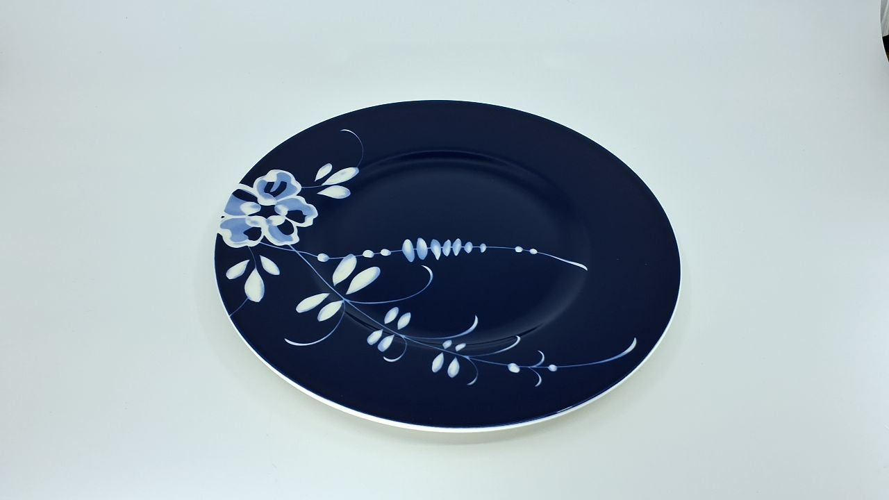 Old Luxembourg Brindille 8.75 In Salad Plate, Blue & White Porcelain